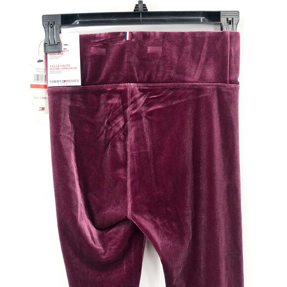 TOMMY HILFIGER Women's Velvet Active Leggings XS Purple High Waisted NWT - Picture 13 of 16